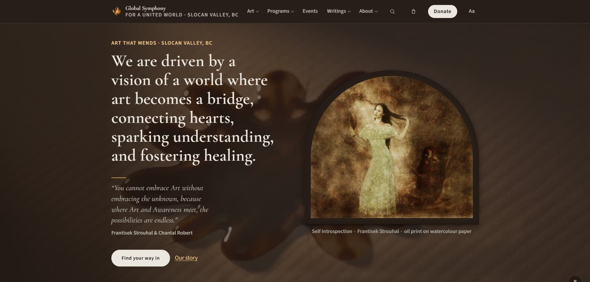 Global Symphony for a United World website by Kootenay Made Digital