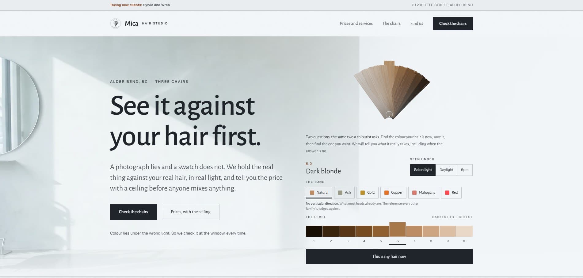 Mica Hair Studio website by Kootenay Made Digital